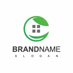 Eco House Logo Garden And Friendly House Business Concept