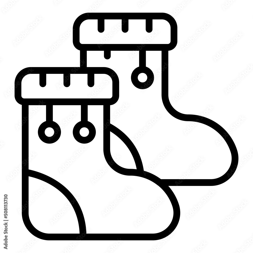 Wall mural Baby socks icon outline vector. Infant care. Newborn child - Wall murals