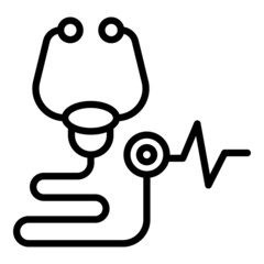 Baby stethoscope icon outline vector. Newborn care. Health kid