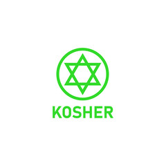 Kosher food sign. Jewish product icon. Vector illustration