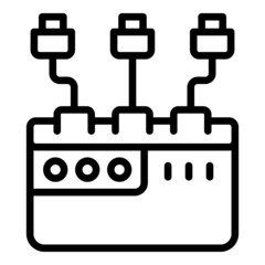 Big powerbank icon outline vector. Cable energy. Online hard drive