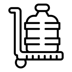 Cart water bottle icon outline vector. Delivery service. Gallon industry