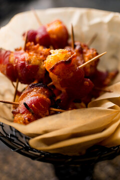 Bacon Wrapped Tater Tots with Cheese
