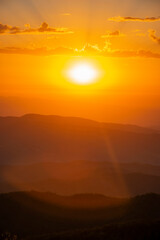 beautiful sunset over the mountains