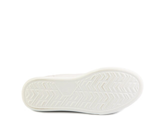 Sole for shoes, bottom view. Shoe sole close-up isolated on white background. place for text. Element of boots. Concept of production of shoe.