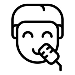 Class speech icon outline vector. Election public. Rhetoric oratory