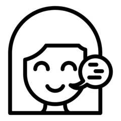 Woman speech icon outline vector. Elocution election. Public rhetoric