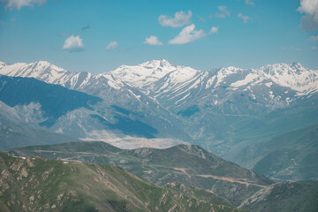 big mountains in the snow