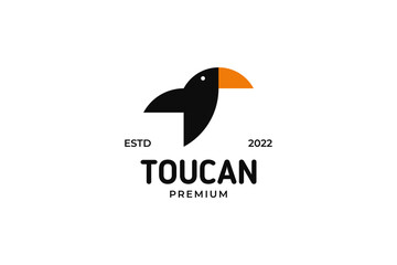 Modern toucan logo design illustration template