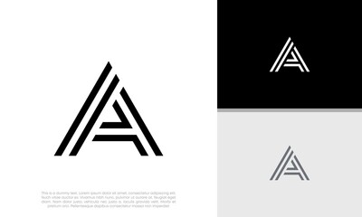 Initials A logo design. Initial Letter Logo. Innovative high tech logo template.