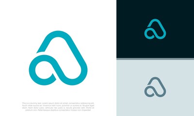 Initials A logo design. Initial Letter Logo. Innovative high tech logo template.
