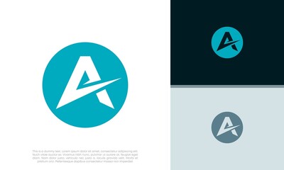 Initials A logo design. Initial Letter Logo. Innovative high tech logo template.