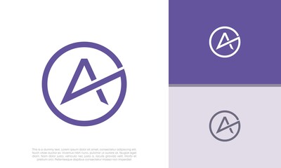 Initials A logo design. Initial Letter Logo. Innovative high tech logo template.