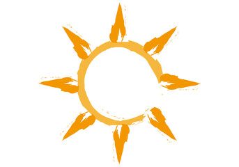 Icono de sol naranja con trazos.