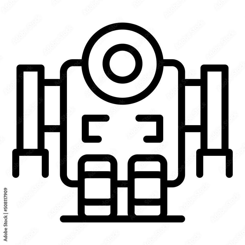 Canvas Prints robot child icon outline vector. cute mascot. android ai - Canvas Prints