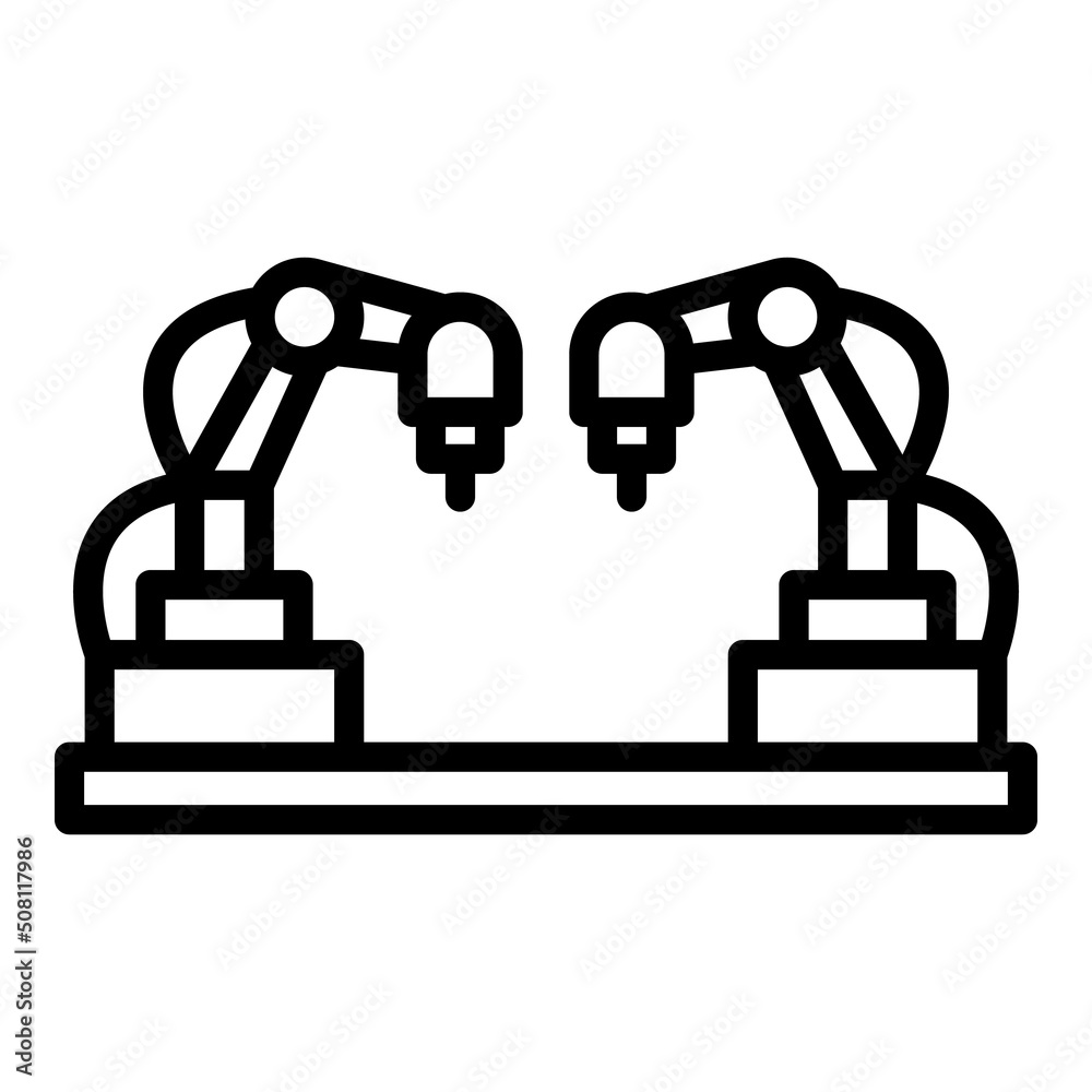 Canvas Prints smart robot hand icon outline vector. cute character. chatbot artificial - Canvas Prints