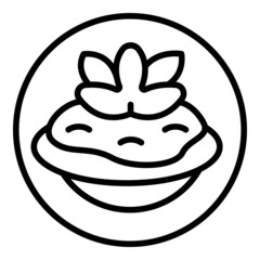 Appetizer bruschetta icon outline vector. Food starter. Canape italian