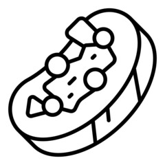 Tapas bruschetta icon outline vector. Food appetizer. Italian snack