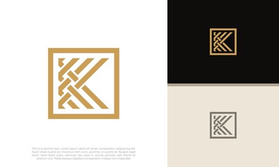 Initials K logo design. Innovative high tech logo template.