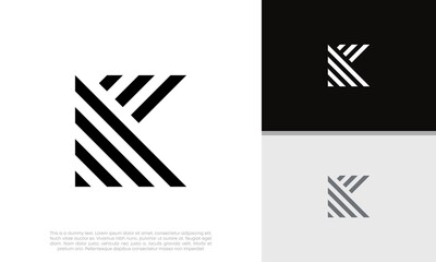 Initials K logo design. Innovative high tech logo template. - obrazy, fototapety, plakaty