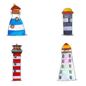 lighthouses set use as a design 
