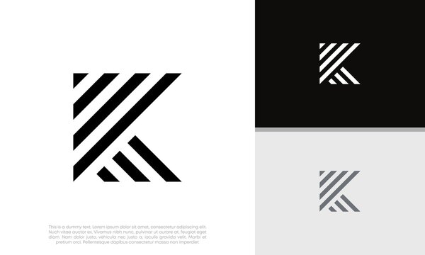 Initials K logo design. Innovative high tech logo template.