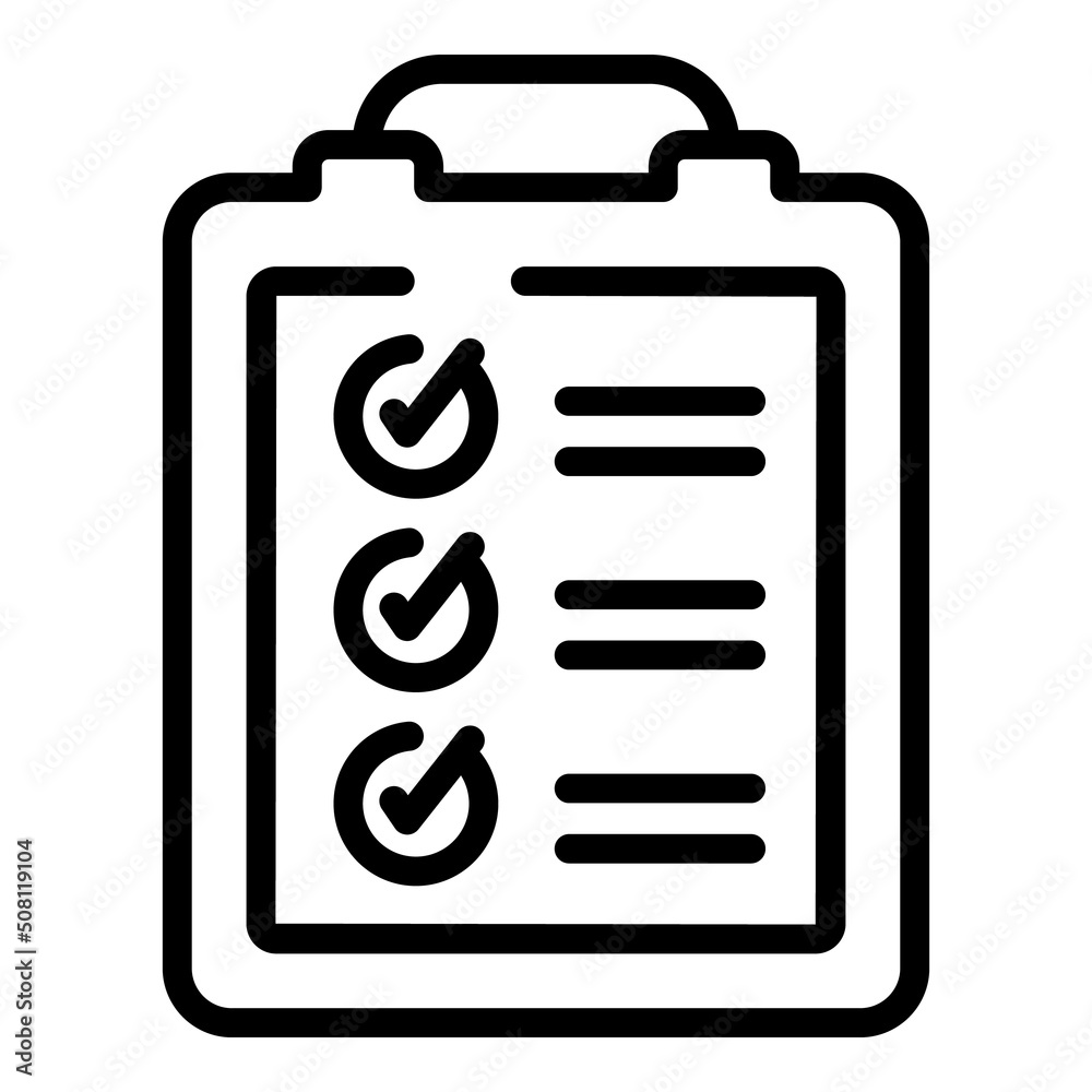 Sticker Clipboard review icon outline vector. Online opinion. Report client - Stickers