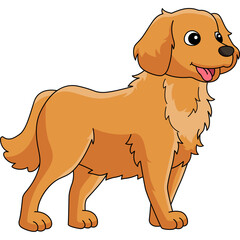 Golden Retriever Dog Cartoon Clipart Illustration