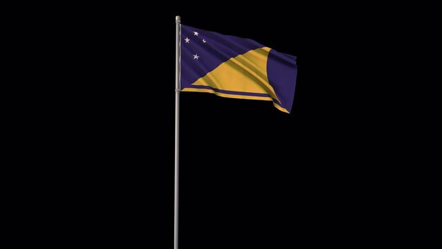 Tokelau flag, 4k video background is transparent
