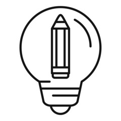 Write idea icon outline vector. Creative bulb