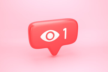 One view social media notification with eye icon