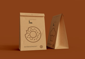 3D Two Folded Pouch Bag Mockup