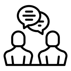 Staff training conversation icon outline vector. Business office. Workshop seminar