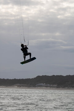 kite surfing on the sea