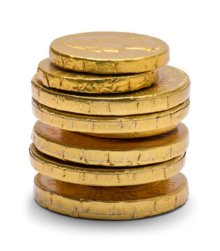 Gold Chocolate Coin Stack