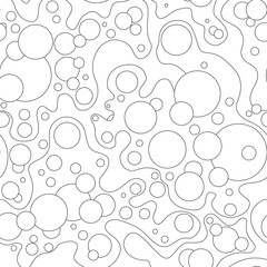 Abstract geometric seamless pattern. Bubble ornamental background. Circles chaotic flow.