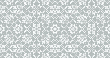 Abstract seamless pattern. Mosaic floral diagonal tile ornamental background. Muslim line ornament in arab orient style