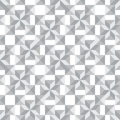 Abstract geometric mosaic seamless pattern. Stylish monochrome tile ornament of geometrical shapes