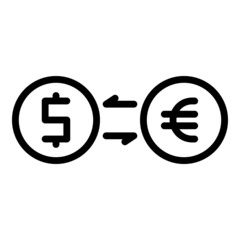 Money convert icon outline vector. Digital pay. Bank transfer