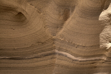Gran Canaria, amazing sand stone erosion figures in ravines on Punta de las Arenas cape on the western part of the island, also called Playa de Artenara
