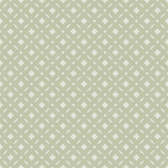 Vector abstract floral seamless pattern. Elegant light green graphic background. Subtle geometric ornament texture with diamonds, grid, lattice, floral shapes, leaves. Modern oriental style design