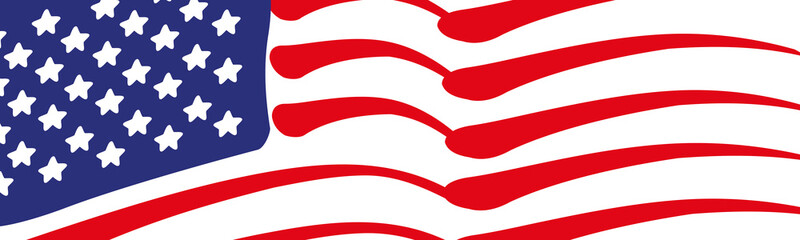 Flag of USA vector brush stroke design isolated on white background