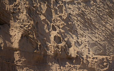 Gran Canaria, amazing sand stone erosion figures in ravines on Punta de las Arenas cape on the western part of the island, also called Playa de Artenara
