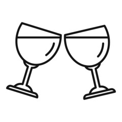 Party cheers icon outline vector. Pub alcohol