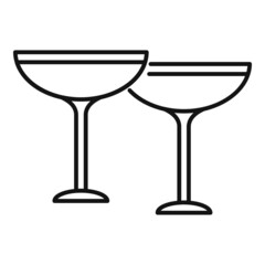 Mimosa cocktail icon outline vector. Drink toast