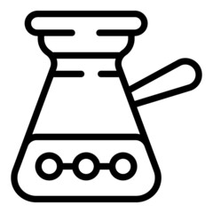 Recipe coffee pot icon outline vector. Arab bean. Cezve cup