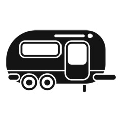 Home trailer icon simple vector. Car caravan