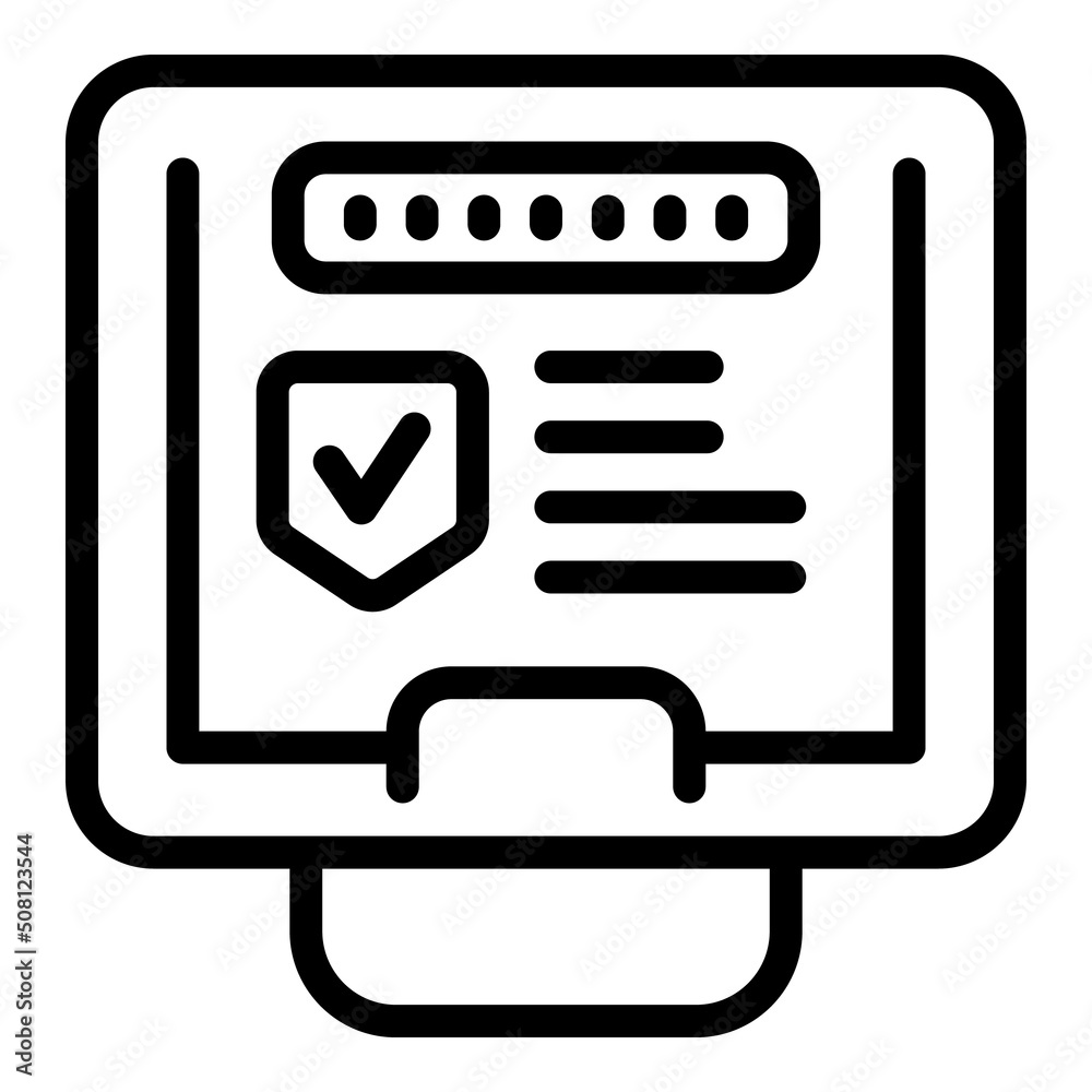 Poster web password icon outline vector. register form. page internet