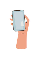 flat hand holding a phone