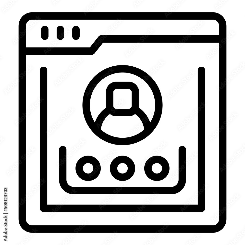 Poster web vote icon outline vector. account form. digital user
